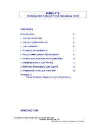 Rfp Template 2 Writing The Request For Proposal Rfp Request For Proposal Business Proposal Template Proposal Templates