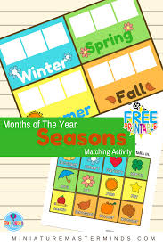 Months Of The Year Preschool Season Matching Activity Seasons Preschool Months In A Year Preschool Learning Activities