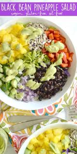 Black Beans Or Pinto Beans Better For Diabetics Black Bean Pineapple Salad Vegan Salad Recipes Pineapple Salad Healthy Lunch