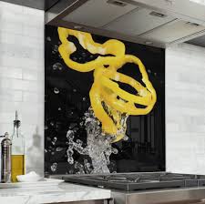 Fond De Hotte Poivron Jaune Verre Et Alu Credence Cuisine Deco
