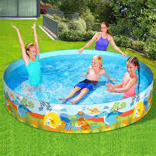 Playing around with your kids and their friends with a few games devised especially for swimming pools can get them used to the water and have a blast together with everyone involved. Bestway Swimming Pool Above Ground Kids Play Fun Inflatable Round Pool Dela Global