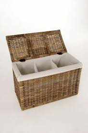 Waschekorb Waschesortierer Truhe Wasserhyazinthe Divide Waschbraun Waschekorb Waschebox Waschekorb Holz