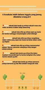 Kosakata Indah Dalam Bahasa Inggris Kosakata Bahasa Inggris Bahasa