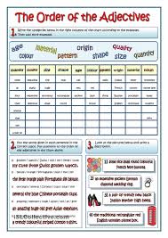 The Order Of Adjectives Order Of Adjectives English Adjectives Adjectives