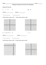 We have already discovered how to graph linear functions. Graphing A Parabola From Vertex Form Worksheet Template Printable Pdf Download