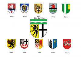 „in schwarz eine eingeschweifte rote spitze, darin eine wachsende goldene ähre; Category Rhein Erft Kreis Wappen Von Rhein Erft Kreis Coat Of Arms Crest Of Rhein Erft Kreis