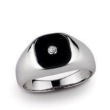 Black And Silver Mens Ring 925k Sterling Silver Men S Ring 0 03ct Natural Diamond Black Onyx Ring All Sizes Mensring Menssilverring Onyx Ring Men Mens Silver Rings Sterling Silver Mens