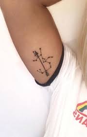 Black ink sagittarius zodiac sign with stars tattoo design. 35 Best Sagittarius Constellation Tattoo To Get Inked Buzz Hippy