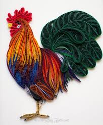 Colorful Quilled Rooster Quilling Animals Quilling Paper Quilling
