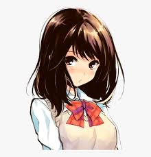 She is a carefree girl. Anime Short Brown Haired Anime Girl 613x866 Cute Brunette Anime Girl Hd Png Download Transparent Png Image Pngitem