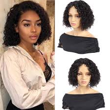 Fine Plus Human Hair Short Curly Bob Wigs Middle Part Lace Wig Brazilian Deep Wave Virgin Human Hair Wigs For Black Women Natural Color Short Bob Water Wave Wigs 10inch 150 Density Buy