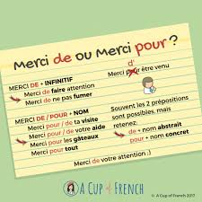 Merci De Ou Merci Pour Apprendreanglais Apprendreanglaisenfant Anglaisfacile Coursanglais Parleranglais Ap French Grammar French Language Lessons Learn French