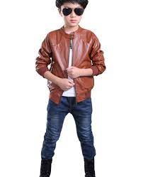 Youngsoul Kids Boys Stand Collar Faux Leather Motorcycle Jackets Brown 3 4t 2 13 Years Old Sizes Available Leather Motorcycle Jacket Childrens Jacket Jackets