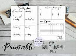 Printable Weekly Bullet Journal With 2 Pages 2 Weekly Planner Pages With Habit Tracke Bullet Journal Inserts Premade Bullet Journal Planner Bullet Journal