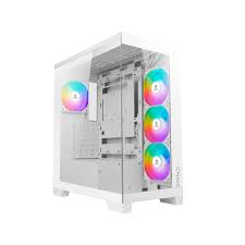 AZZA COVE White 570B Mid-Tower ATX/ Full-view tempered glass/ 4*ARGB (3+1)/ GPU 400mm/ Radiator 360/U3.1-C/U3/U2/