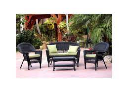Add to compare compare now. 4 Piece Black Wicker Patio Chair Loveseat Table Furniture Set Green Cushions 51 Newegg Com