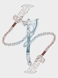 Artstation Axe And Blades Kelley Skinner Kratos God Of War God Of War Chaos Tattoo