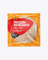 Plastic Bag With Frozen Pancakes Mockup In Bag Sack Mockups On Yellow Images Object Mockups