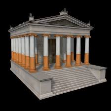 Roman Temple 3d C4d 3d Model Temple 3d Model Roman