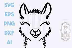 Download Cute Llama Face Svg Lama Head Svg Llama Illustration Svg 438150 Svgs Design Bundles