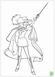 In this coloring page, there are many pictures which are drawn based on the scenes of the movie. Barbie Musketeers Coloring Home
