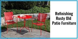 Patio furniture frames are frequently manufactured from aluminum, desirable for its light weight and low price. Refinishing Rusty Old Patio Furniture Patio Productions