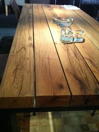 Esstisch Mit Eiche Balken Platte Gestell Stahl Massive Eiche Balken Bilden Die Tischplatte Dieses Vollig Neuen Esstischs Mit St Esstisch Holz Tisch Esstisch