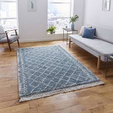 Black And White Boho Rug Dunelm Boho 7043 Blue Rug Dunelm Rugs In Living Room Blue Rug Blue Boho Rug