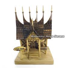 Rumah adat betawi dari dki jakarta bernama kebaya. Jual Miniatur Rumah Adat Minangkabau Rumah Gadang Dari Bambu Cara Membuat Rumah Adat Gadang Dari Bambu Yang Mudah