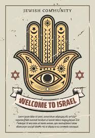 Check spelling or type a new query. Welcome To Israel Judaism Symbols Vector Vintage Design Of Magen David Star Hamsa Amulet Of Eye And Religious Ornament Hand Jewish Religion Community Theme Tasmeemme Com
