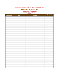 40 free price list templates price sheet templates