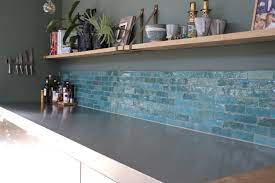 gebruikte tegels zijn bejmat atlas petrol van designtegels nl keuken geheel uitgevoerd in rvs huis interieur koperen keuken home deco
