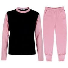 Contrast colour for baby pink. Kids Girls Baby Pink Color Contrast Pjs Plain Stylish Pyjamas Set Age 2 13 Years Ebay