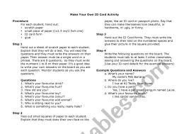 If you are ambitious you could hang a bed sheet up if you want a bit of a pattern on the background. Make Your Own Id Card Esl Worksheet By Piscadorvn