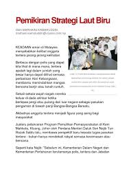 .strategi lautan biru kebangsaan (national blue ocean strategy (nbos)) sejak ia diperkenalkan oleh.nbos malaysiastrategi lautan biru mrsm ini. Pemikiran Strategi Laut Biru