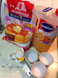 Steamed Orange Mini Cakes Using Morinaga Pancake Mix Mini Cakes Pancake Mix Favorite Recipes