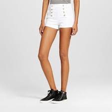 Womens Button Front Sailor Shorts White 13 Almost Famous
