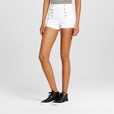 womens button front sailor shorts white 13 almost famous