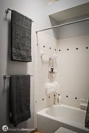 Two Towel Rods Stacked Vertically Since We Have The Ceiling Height Bathroomtowelbars Bathroom Towel Bar Guest Bathroom Bathroom Makeover