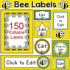 Bee Theme Editable Labels Templates Make Classroom Posters Name Tags Etc In 2020 Bee Themed Classroom Bee Classroom Bee Theme