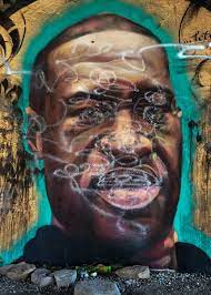 Abc news reports that surveillance footage depicts a man in a ski mask. George Floyd Mural On Lansing River Trail Vandalized