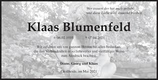 Maybe you would like to learn more about one of these? Traueranzeigen Von Klaas Blumenfeld Ok Trauer De