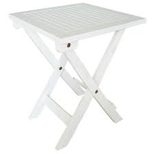 Leigh Country White Wood Outdoor Side Table Folding Adirondack Tx 39011 The Home Depot Coastal Living Rooms Wood Folding Table Solid Wood Side Table