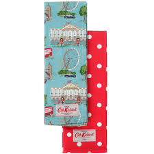 Set Of 2 London Spot Tea Towels Cooking And Dining Tea Towel Set Cath Kidston London Tea Towels