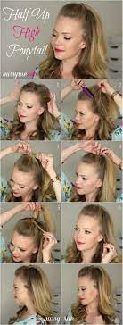 Amazing Half Up Half Down Hairstyles For Long Hair Half Up High Ponytail Easy Step By Step Down Hairstyles For Long Hair Hair Styles Half Up High Ponytail