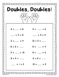 Practice Doubles Facts With The Missing Addends Pack Doubles Facts First Grade Math First Grade Worksheets