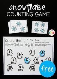 Snowflake Counting Game The Stem Laboratory Winter Math Activities Winter Math Centers Winter Kindergarten