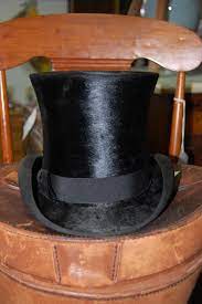 Black Silk Top Hat With Brown Leather Case 250 00 Hats For Men Victorian Man Top Hat
