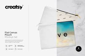 Download Flat Canvas Pouch Mockup Set Canvas Pouch Business Card Logo Mockup Free Psd