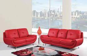 Modern contemporary red bonded leather l shaped corner sectional modular sofa couch reversible with 2 matching leather pillows. 20 Ravishing Red Leather Living Room Furniture Home Design Lover